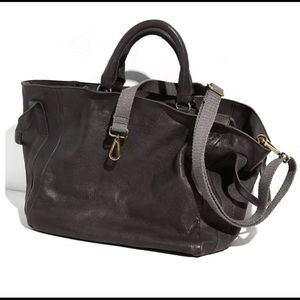 New Free People Leslie Gray Leather Tote Bag